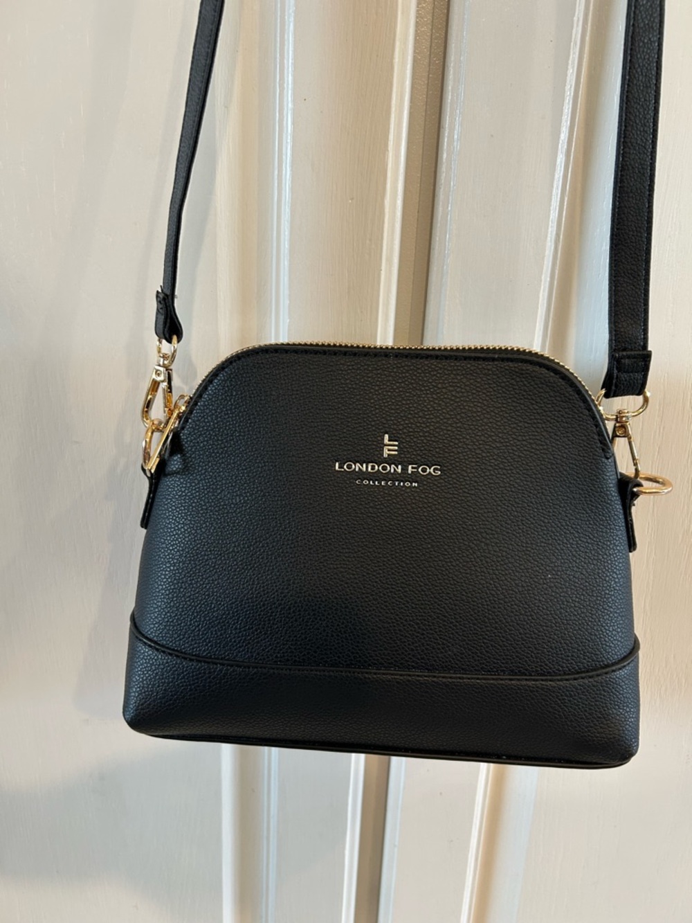 London Fog Black Pebbled Crossbody with Gold Hardware - Picture 6 of 6